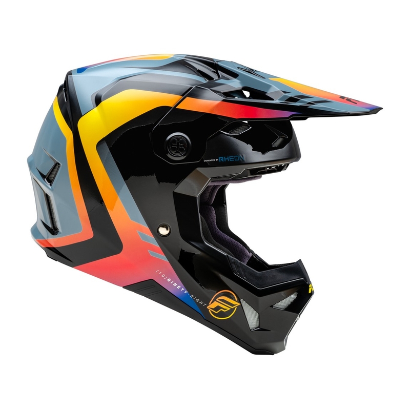 Casco motocross FLY Racing Formula CP negro-gris-arcoiris