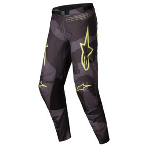 Pantalón motocross Alpinestars Racer Hollow camuflaje oscuro-amarillo fluo