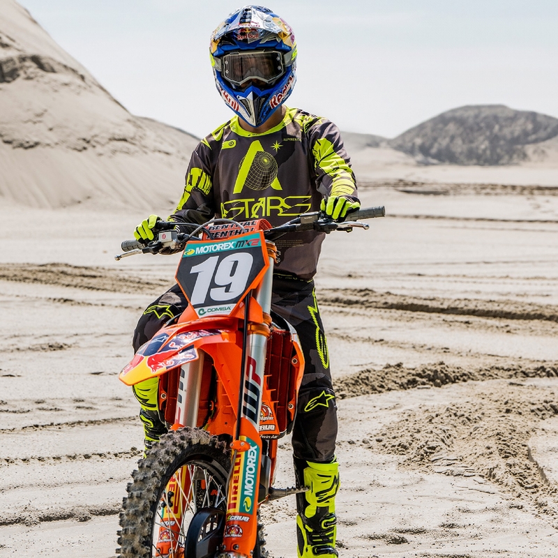 Pantalón motocross Alpinestars Racer Hollow camuflaje oscuro-amarillo fluo