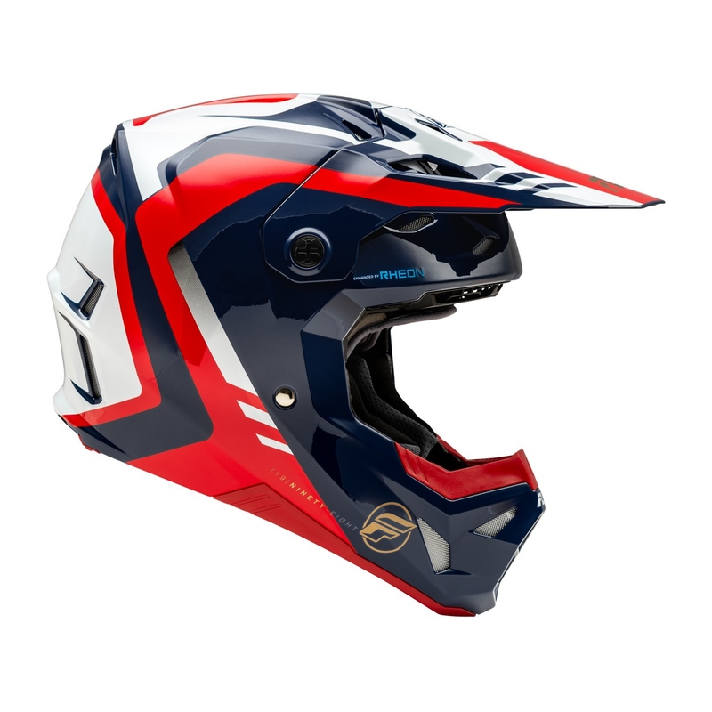 Casco motocross FLY Racing Formula CP rojo-blanco-azul