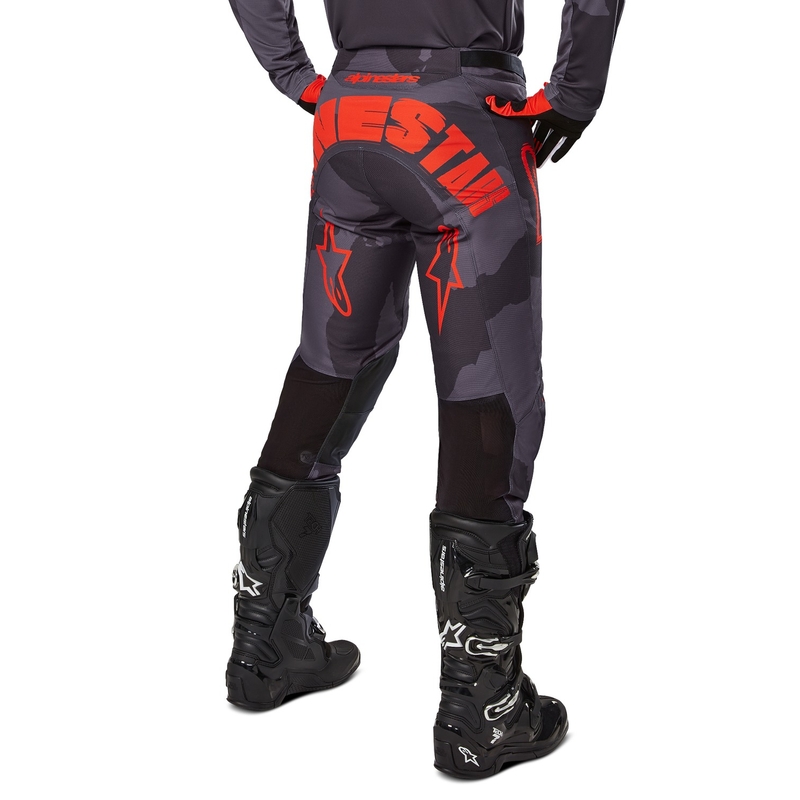 Pantalón motocross Alpinestars Racer Hollow gris camuflaje-naranja fluo