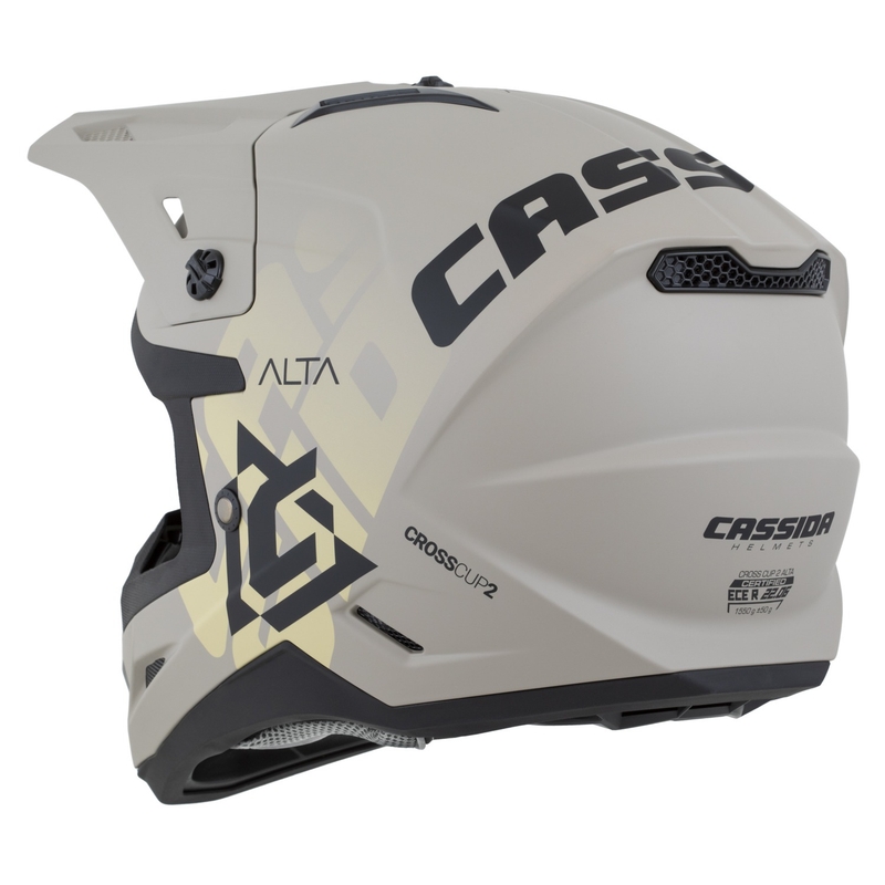 Casco de motocross Cassida Cross Cup 2 Alta gris arena mate