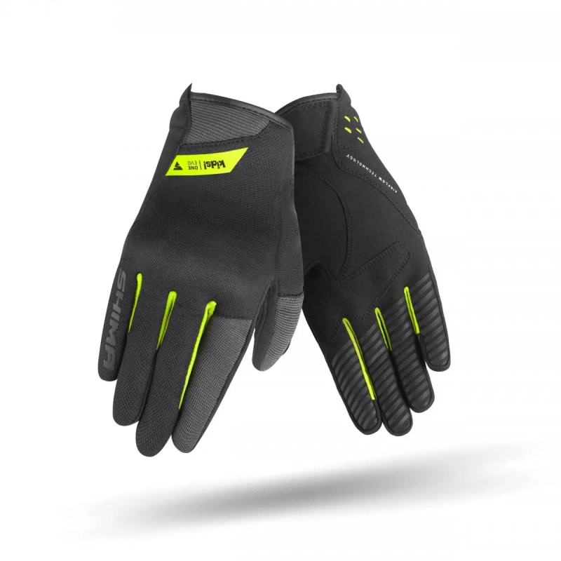 Guantes de moto para niño Shima One EVO negro-amarillo fluorescente