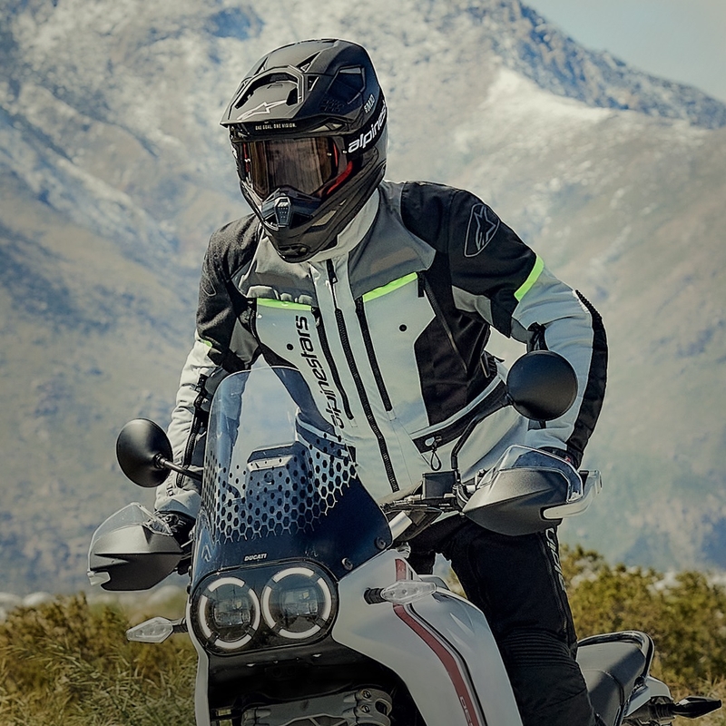 Chaqueta de moto Alpinestars Bogota PRO Drystar gris-negro-amarillo fluorescente