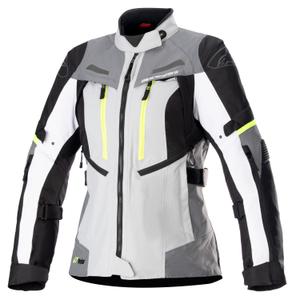 Chaqueta de moto Alpinestars Mujer Stella Bogota PRO Drystar 2025 Gris-Negro-Amarillo Flúo