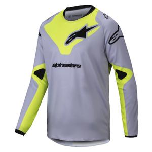 Maillot motocross niño Alpinestars Racer Veil gris-amarillo fluo