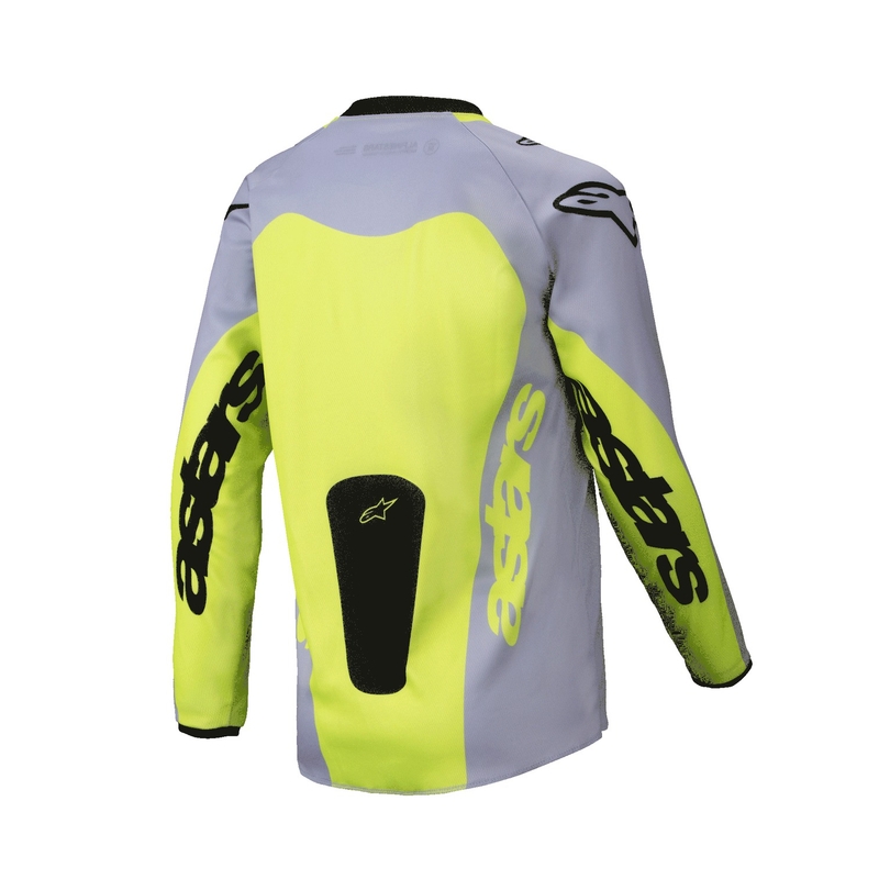Maillot motocross niño Alpinestars Racer Veil gris-amarillo fluo