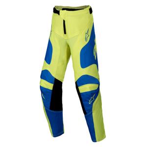 Pantalón de motocross Alpinestars Racer Veil fluo amarillo-azul niño