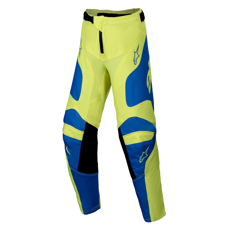 Pantalón de motocross Alpinestars Racer Veil fluo amarillo-azul niño