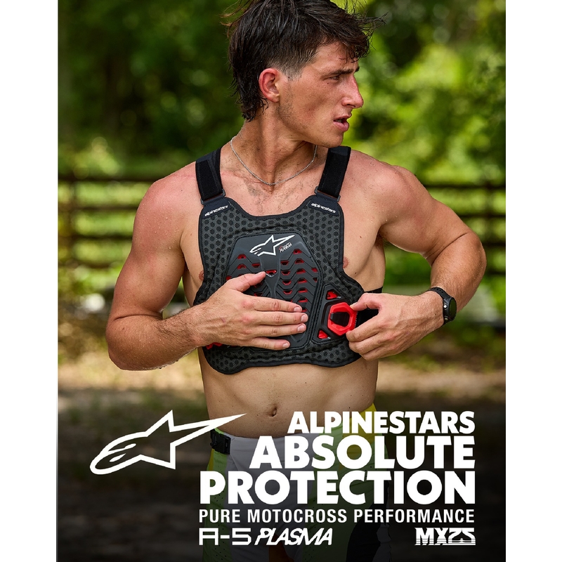 Protector de pecho Alpinestars A-5 Plasma negro-rojo-blanco
