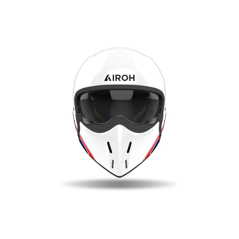 Casco de moto modular Airoh J110 Eon blanco-azul-rojo brillante