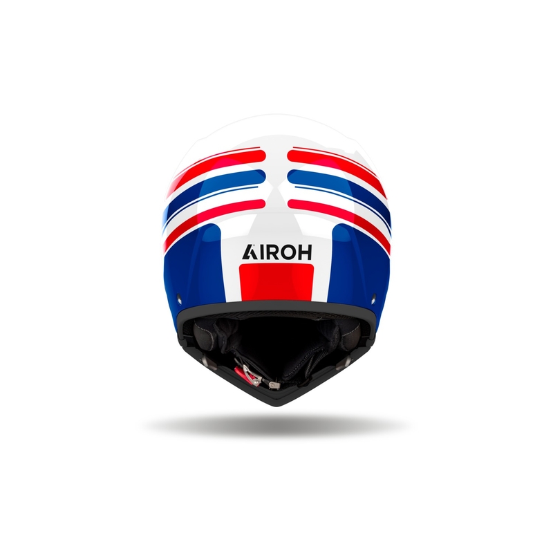 Casco de moto modular Airoh J110 Eon blanco-azul-rojo brillante