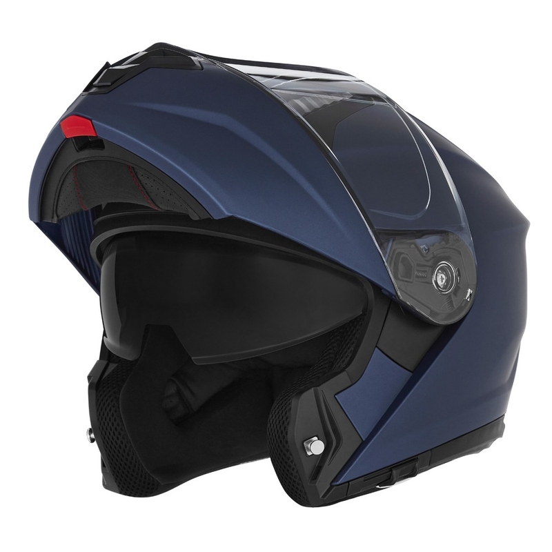 Casco de moto abatible NOX N968 azul mate
