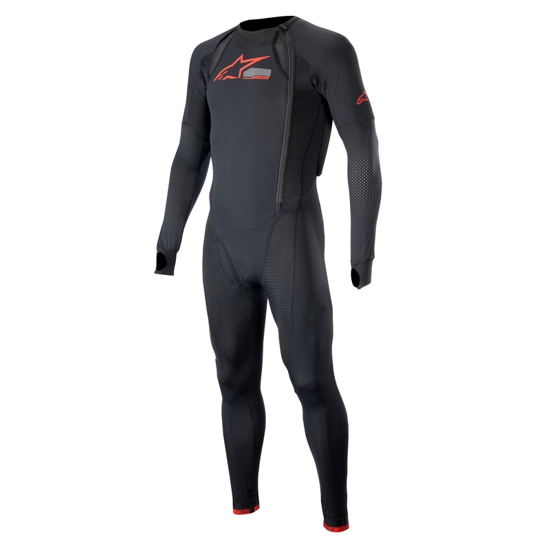 Capa exterior del chaleco airbag Alpinestars TECH-AIR®10 con perneras largas negro-rojo-gris