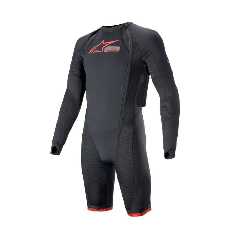 Capa exterior del chaleco airbag Alpinestars TECH-AIR®10 con perneras cortas negro-rojo-gris