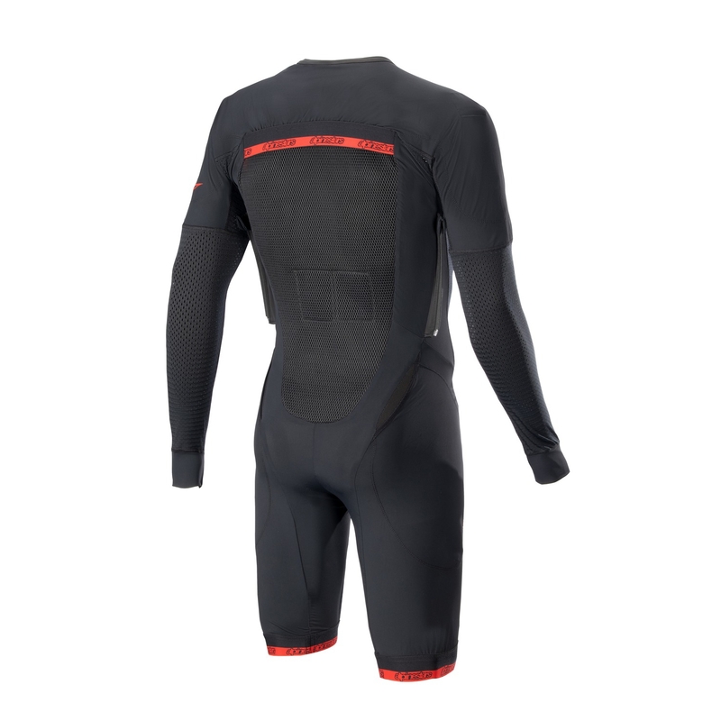 Capa exterior del chaleco airbag Alpinestars TECH-AIR®10 con perneras cortas negro-rojo-gris