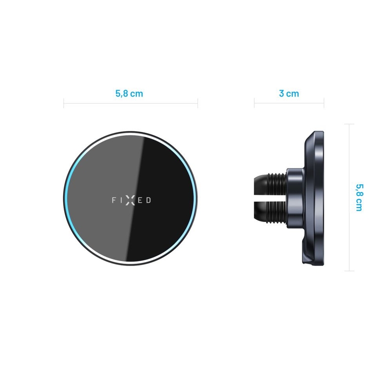 Soporte de carga inalámbrico FIXED MagRound con soporte MagSafe Negro 15W