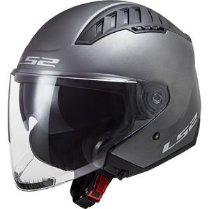 Casco de moto abierto LS2 OF600 Copter II titanio