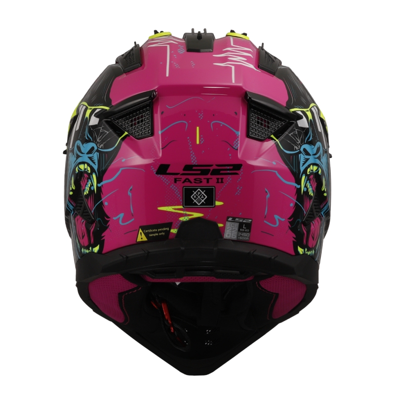 Casco de motocross LS2 MX708 Fast II Gorilla morado-amarillo