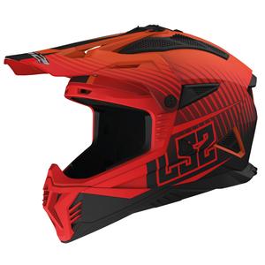 Casco de motocross LS2 MX708 Fast II Duck naranja-rojo