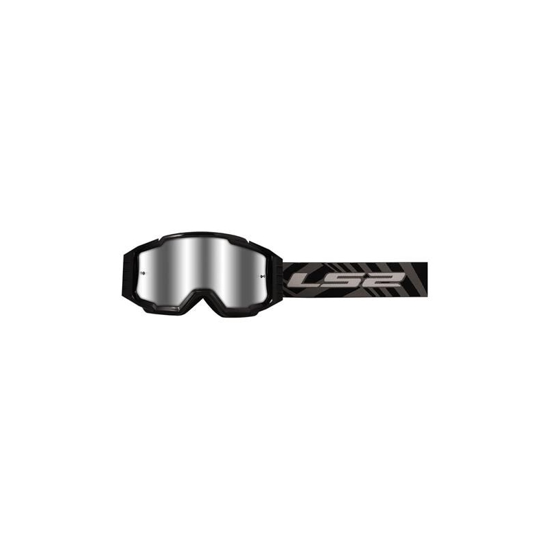 Gafas de motocross LS2 Charger PRO negras con plexi plateado