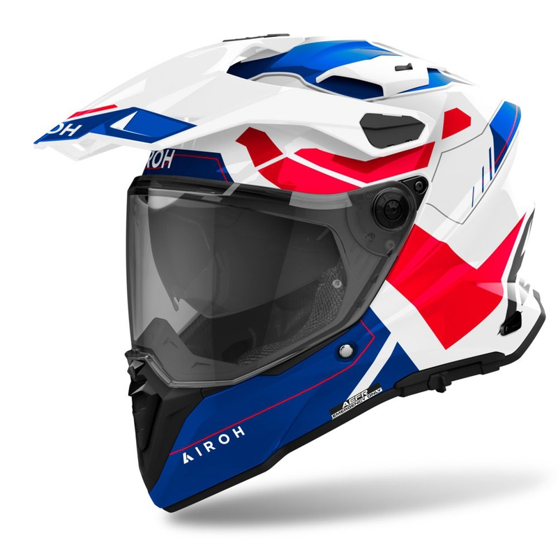 Casco enduro Airoh Commander 2 Reveal azul-rojo brillante