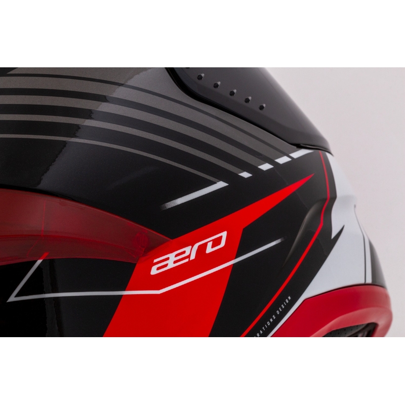 Casco integral de moto Cassida Aero Drome negro-rojo-blanco-gris