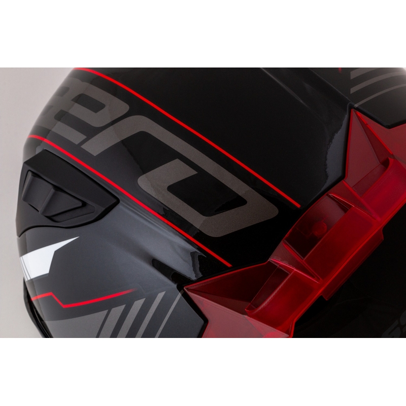 Casco integral de moto Cassida Aero Drome negro-rojo-blanco-gris