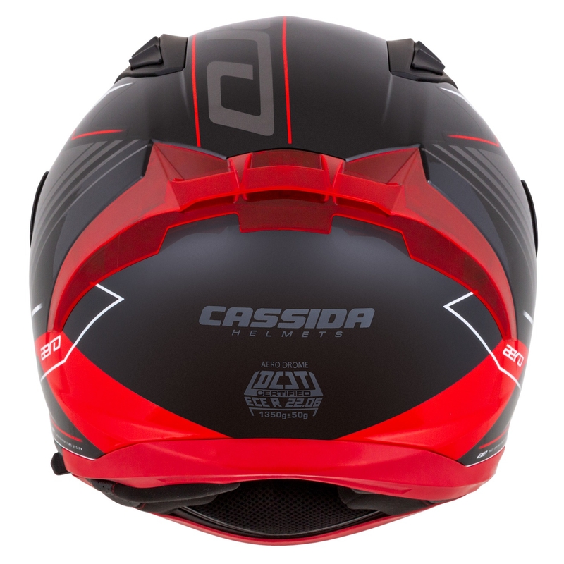 Casco integral de moto Cassida Aero Drome negro-rojo-blanco-gris