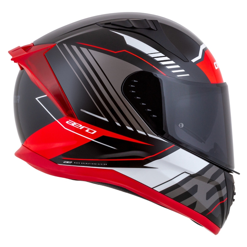 Casco integral de moto Cassida Aero Drome negro-rojo-blanco-gris