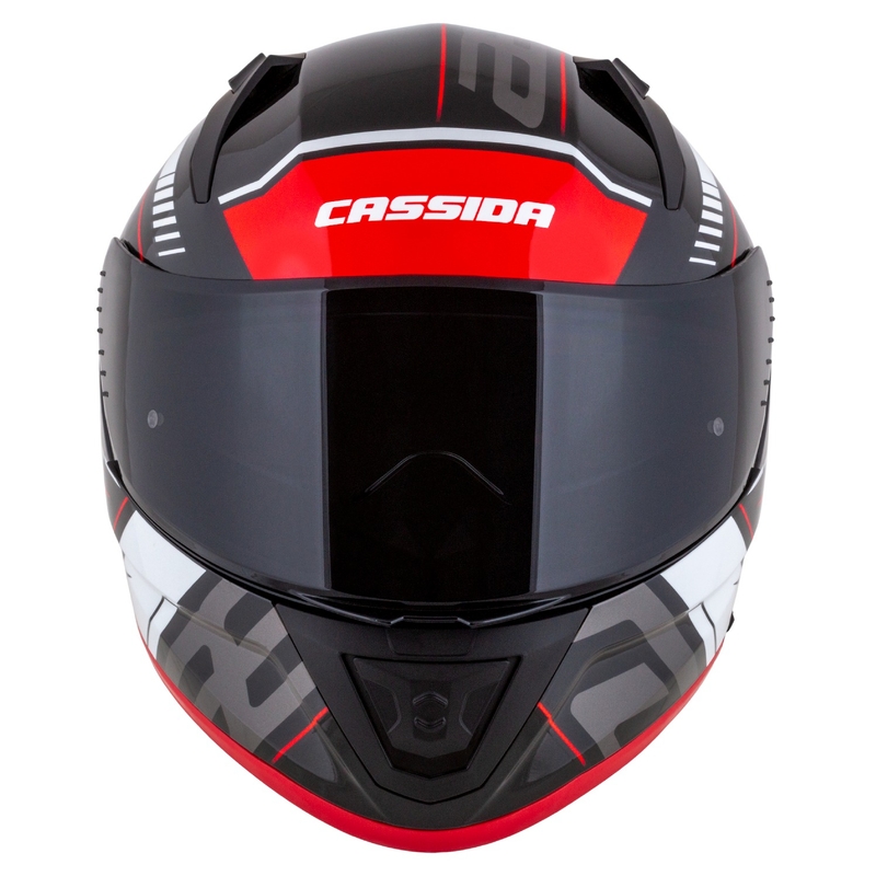 Casco integral de moto Cassida Aero Drome negro-rojo-blanco-gris