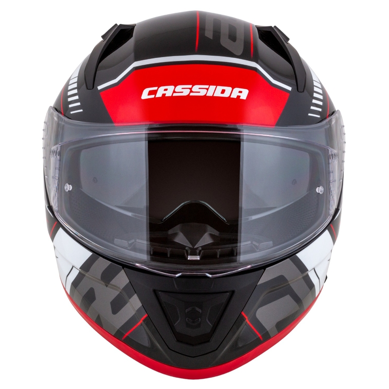 Casco integral de moto Cassida Aero Drome negro-rojo-blanco-gris