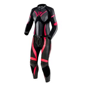 Rebelhorn Rebel Mono de cuero para mujer Negro brillante y rosa