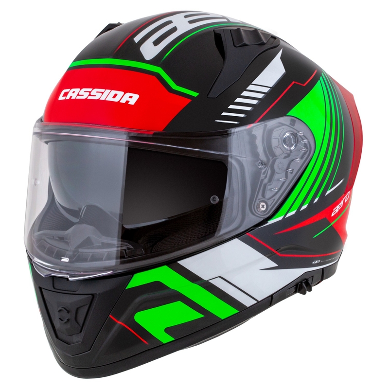 Casco integral de moto Cassida Aero Drome negro-rojo-verde-blanco
