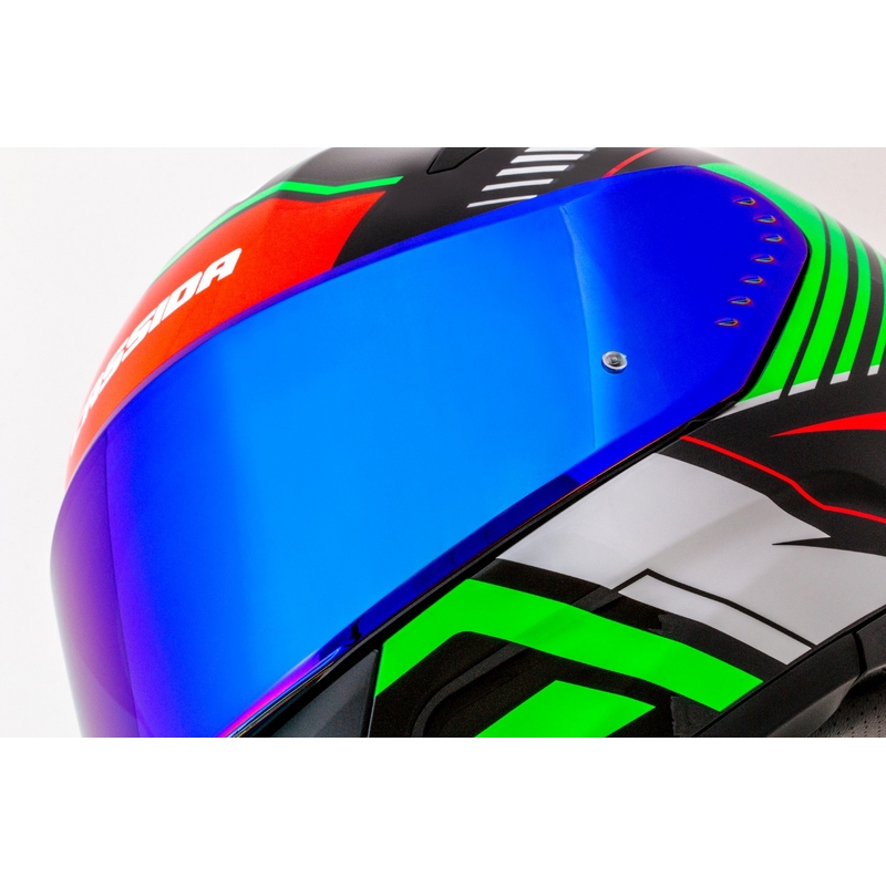 Casco integral de moto Cassida Aero Drome negro-rojo-verde-blanco