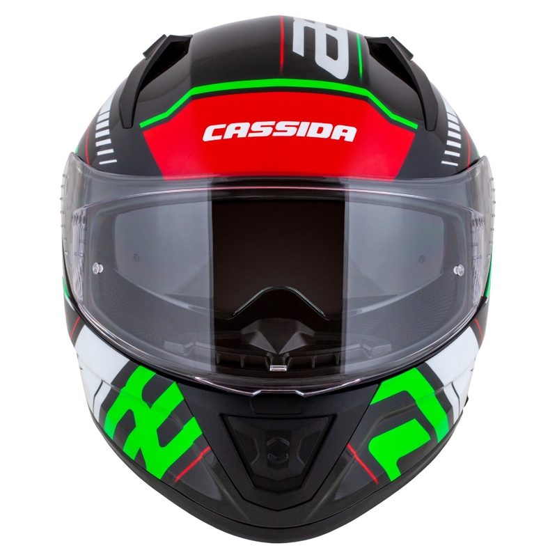 Casco integral de moto Cassida Aero Drome negro-rojo-verde-blanco