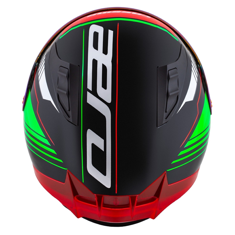 Casco integral de moto Cassida Aero Drome negro-rojo-verde-blanco