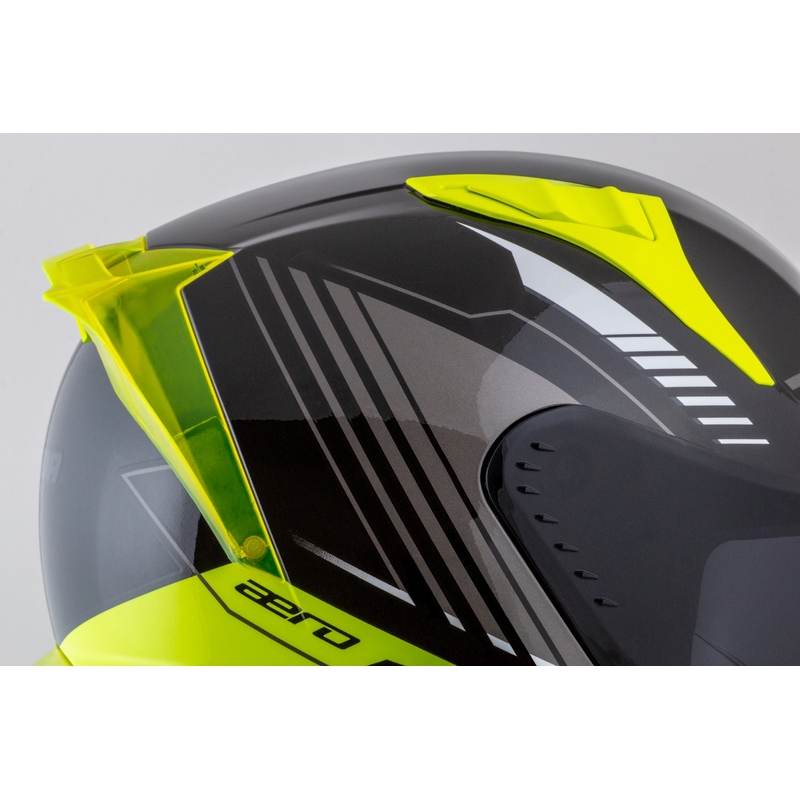 Casco integral de moto Cassida Aero Drome negro-fluo-amarillo-blanco-gris