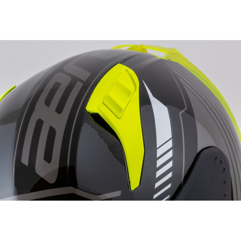 Casco integral de moto Cassida Aero Drome negro-fluo-amarillo-blanco-gris