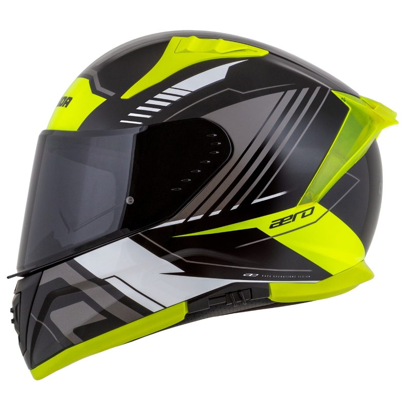 Casco integral de moto Cassida Aero Drome negro-fluo-amarillo-blanco-gris