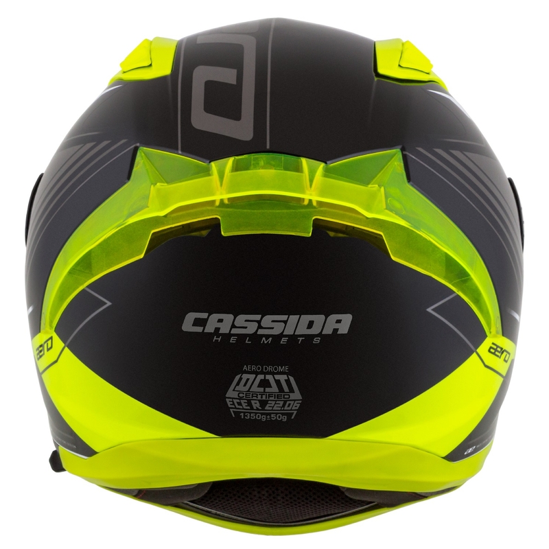 Casco integral de moto Cassida Aero Drome negro-fluo-amarillo-blanco-gris