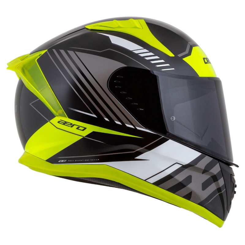 Casco integral de moto Cassida Aero Drome negro-fluo-amarillo-blanco-gris