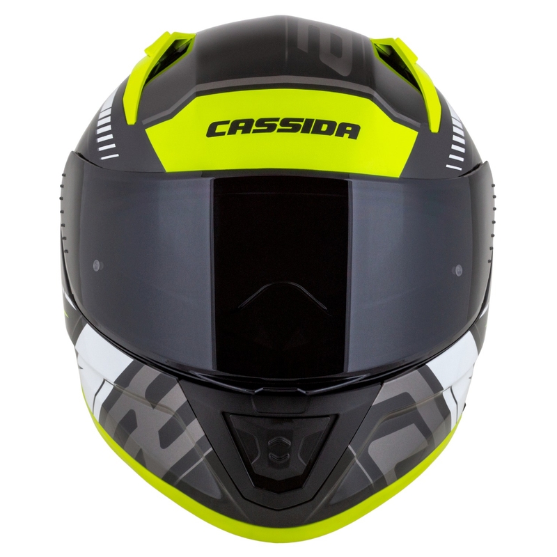 Casco integral de moto Cassida Aero Drome negro-fluo-amarillo-blanco-gris