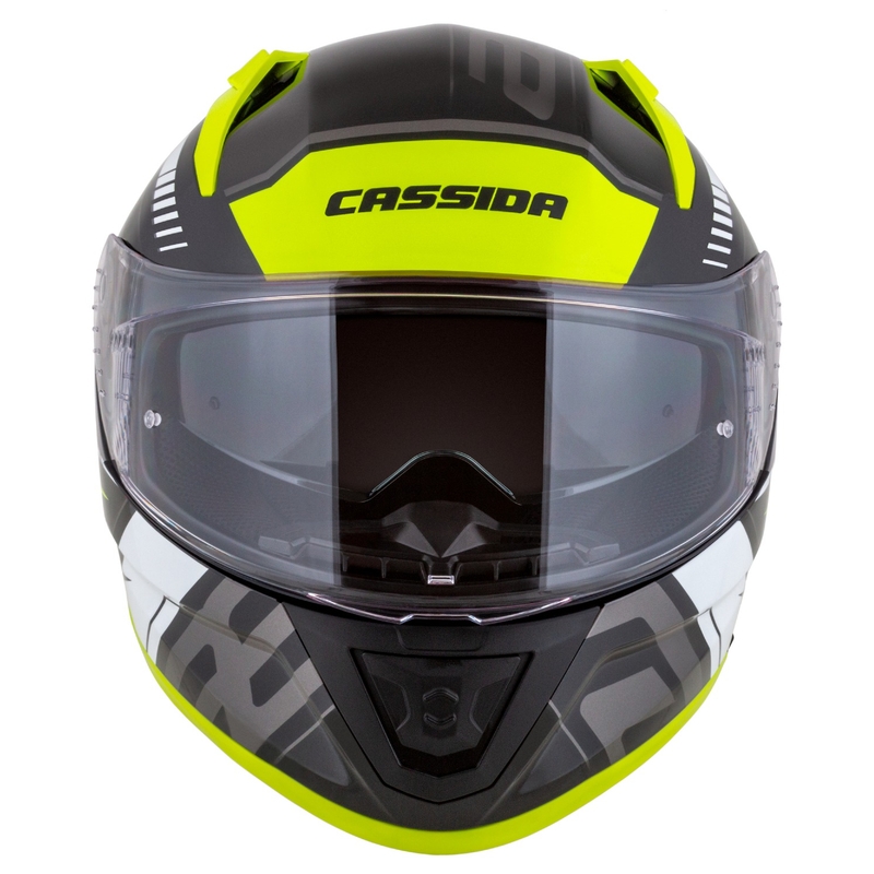 Casco integral de moto Cassida Aero Drome negro-fluo-amarillo-blanco-gris
