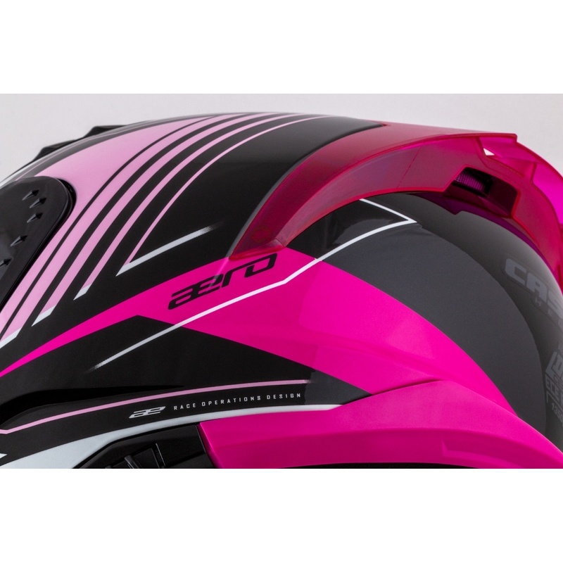 Casco integral de moto Cassida Aero Drome negro-rosa-blanco