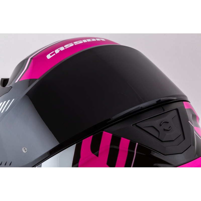 Casco integral de moto Cassida Aero Drome negro-rosa-blanco