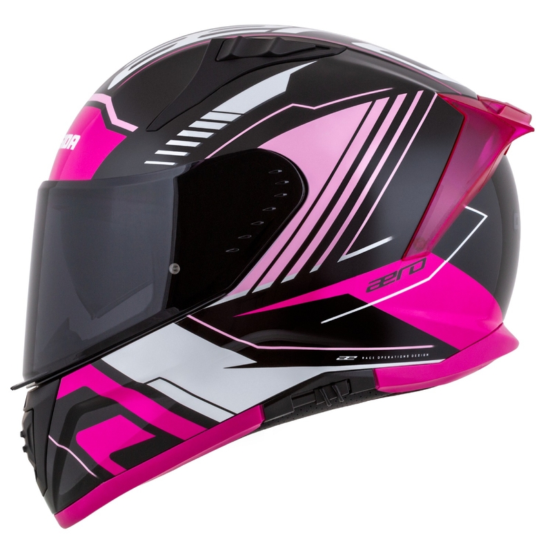 Casco integral de moto Cassida Aero Drome negro-rosa-blanco