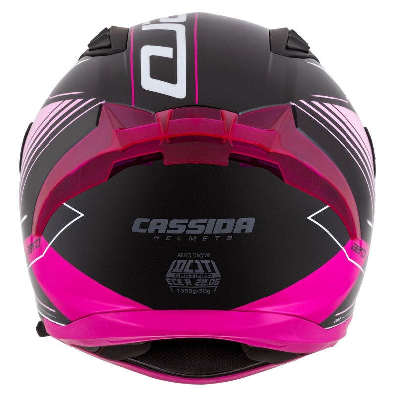 Casco integral de moto Cassida Aero Drome negro-rosa-blanco