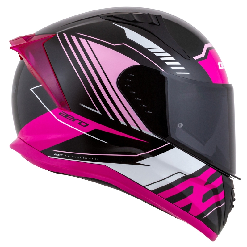 Casco integral de moto Cassida Aero Drome negro-rosa-blanco