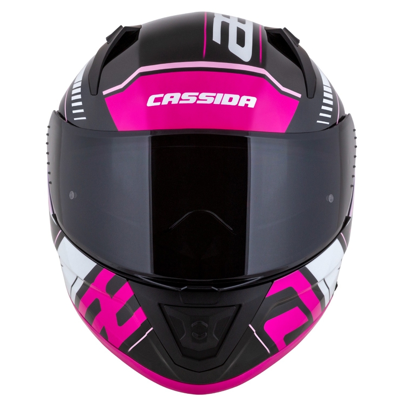 Casco integral de moto Cassida Aero Drome negro-rosa-blanco